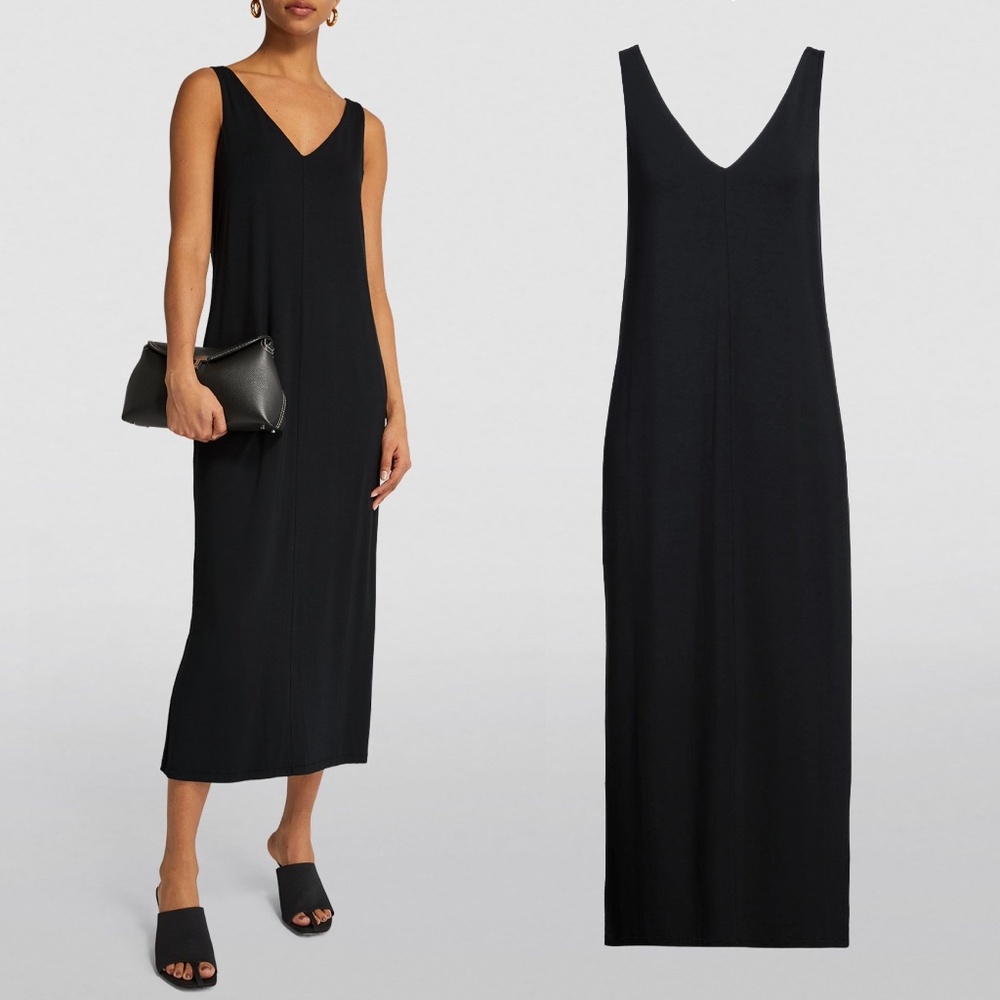 Rag & Bone Luca V-Neck Midi Dress in Black Size XS
